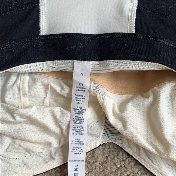 Lululemon black/cream fitted tank top. - Picture 3 of 4